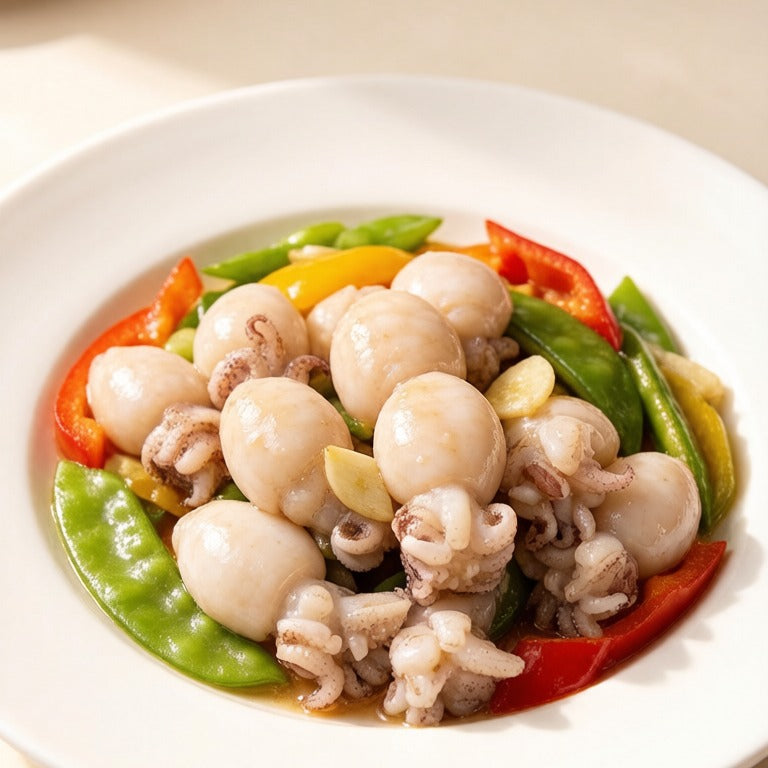 Premium baby cuttlefish - braised
